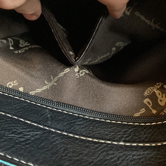 P & G Western Studded Black and teal Camo purse - Picture 9 of 11